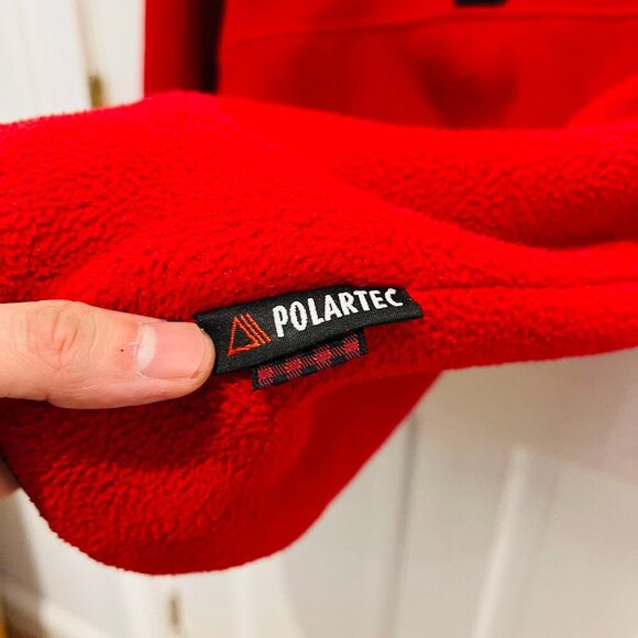 Woolrich Polartec Vintage Fleece Sweater Size Medium Red Made In USA - Picture 7 of 16